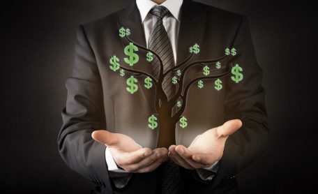 Businessman and money tree